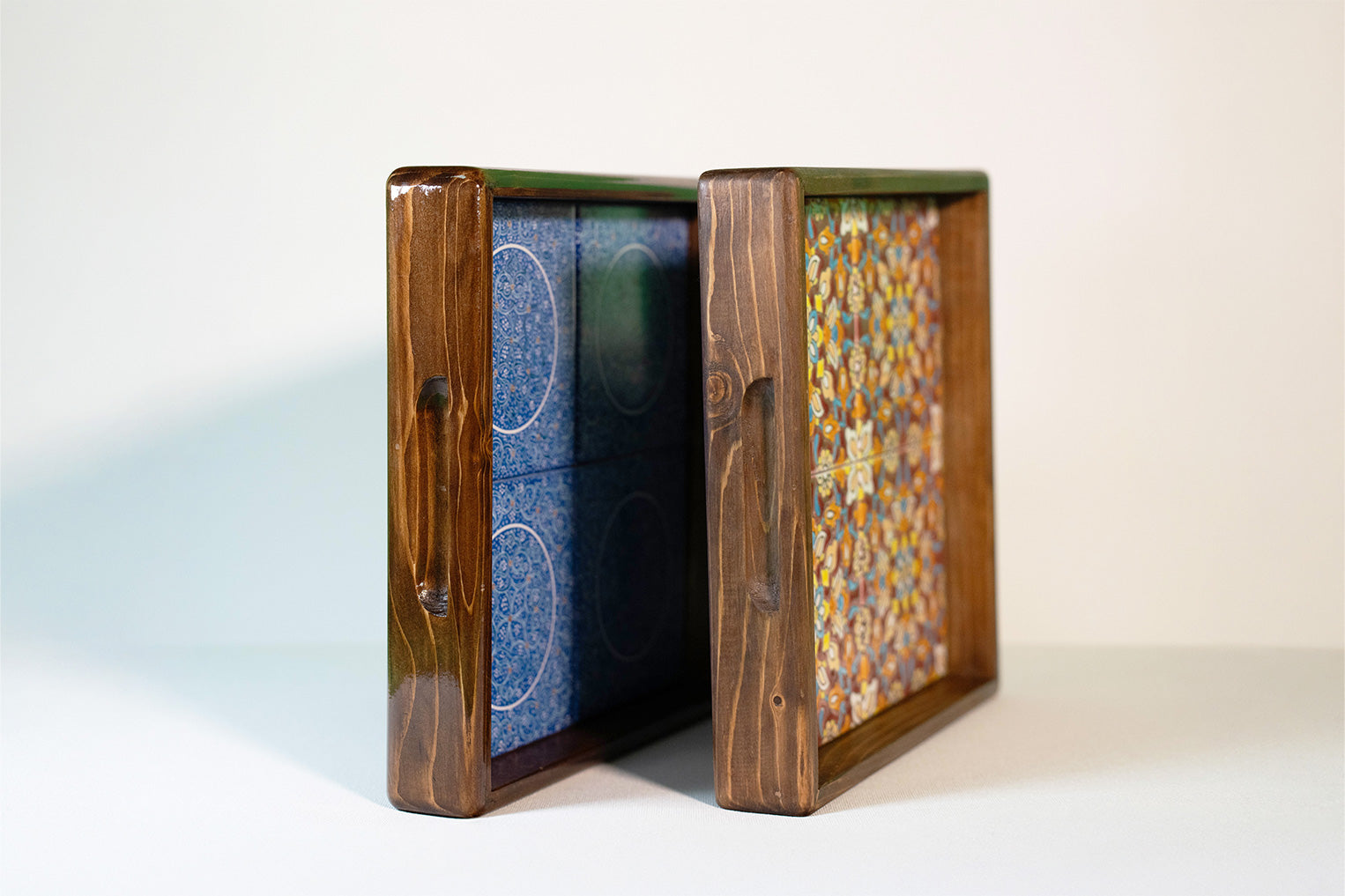 Handmade Wooden Trays - 4 Tiles