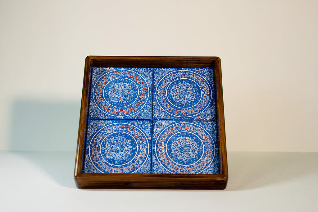 Handmade Wooden Trays - 4 Tiles