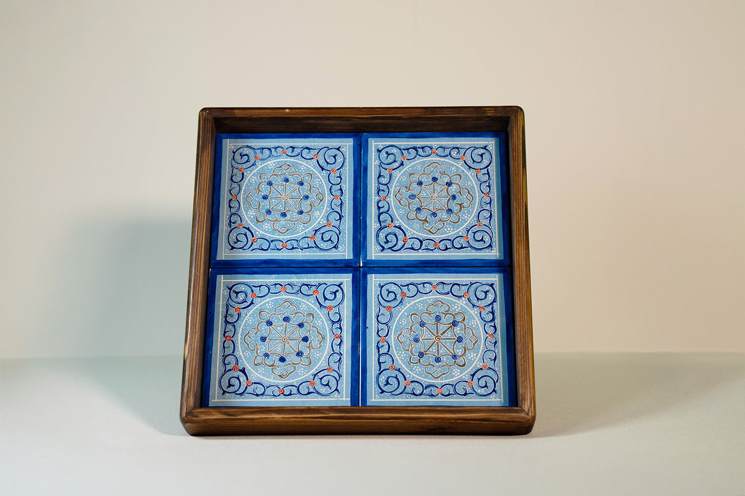 Handmade Wooden Trays - 4 Tiles