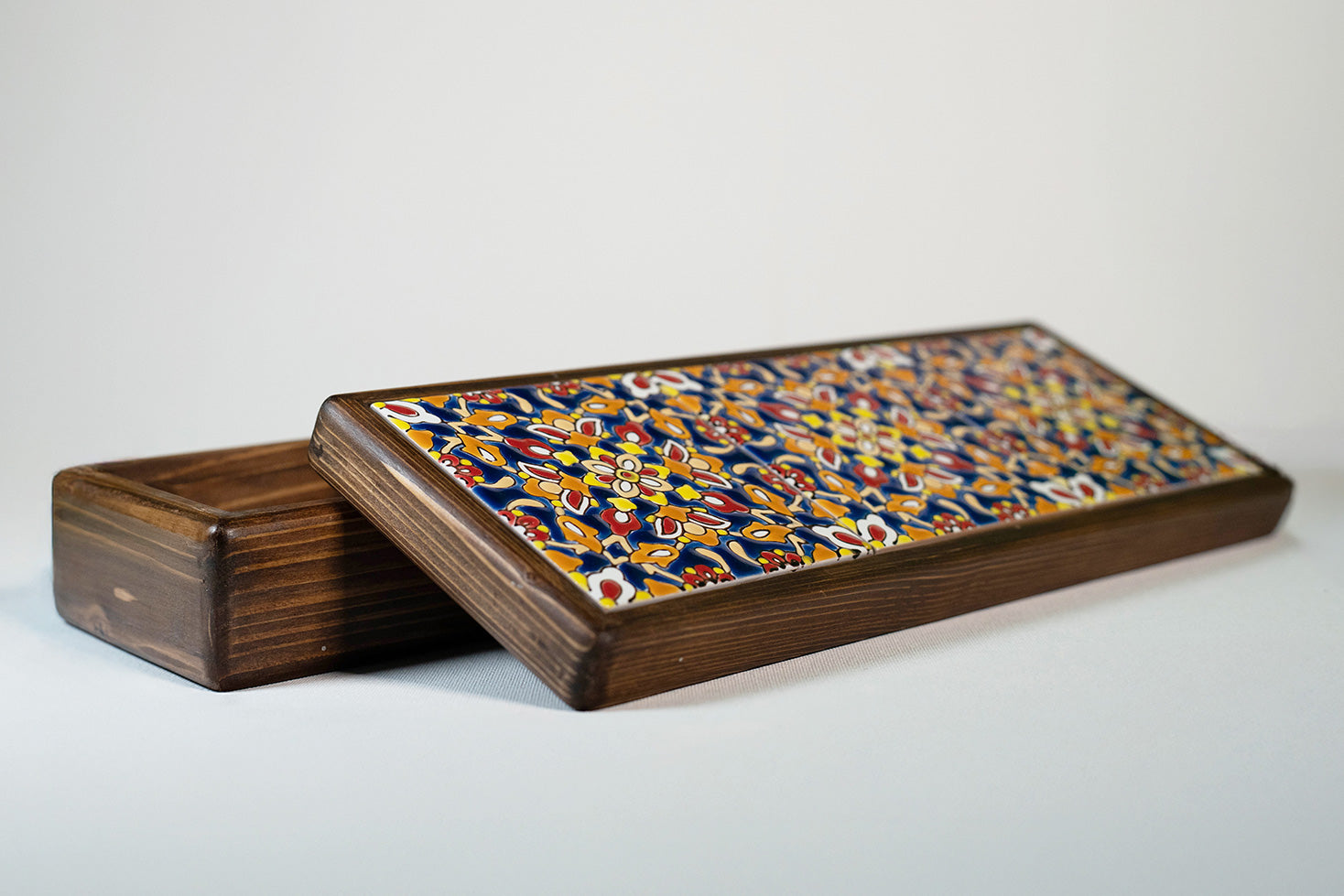 Handmade Wooden Box 3 Tile