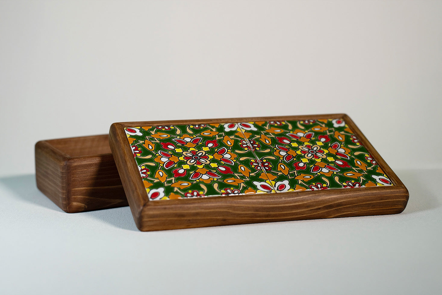 Handmade Wooden Box 2 Tile