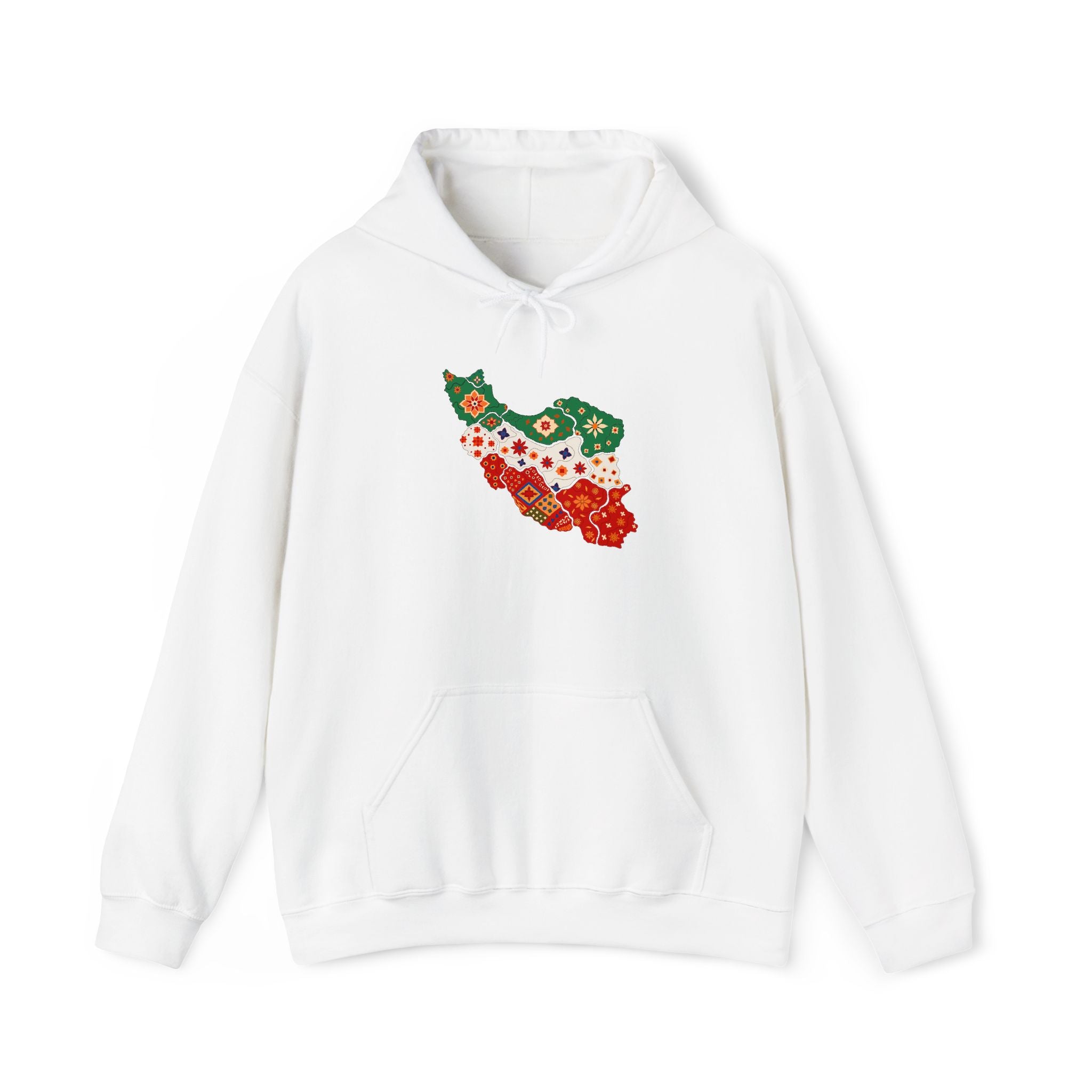 Iran Map Floral Hoodie