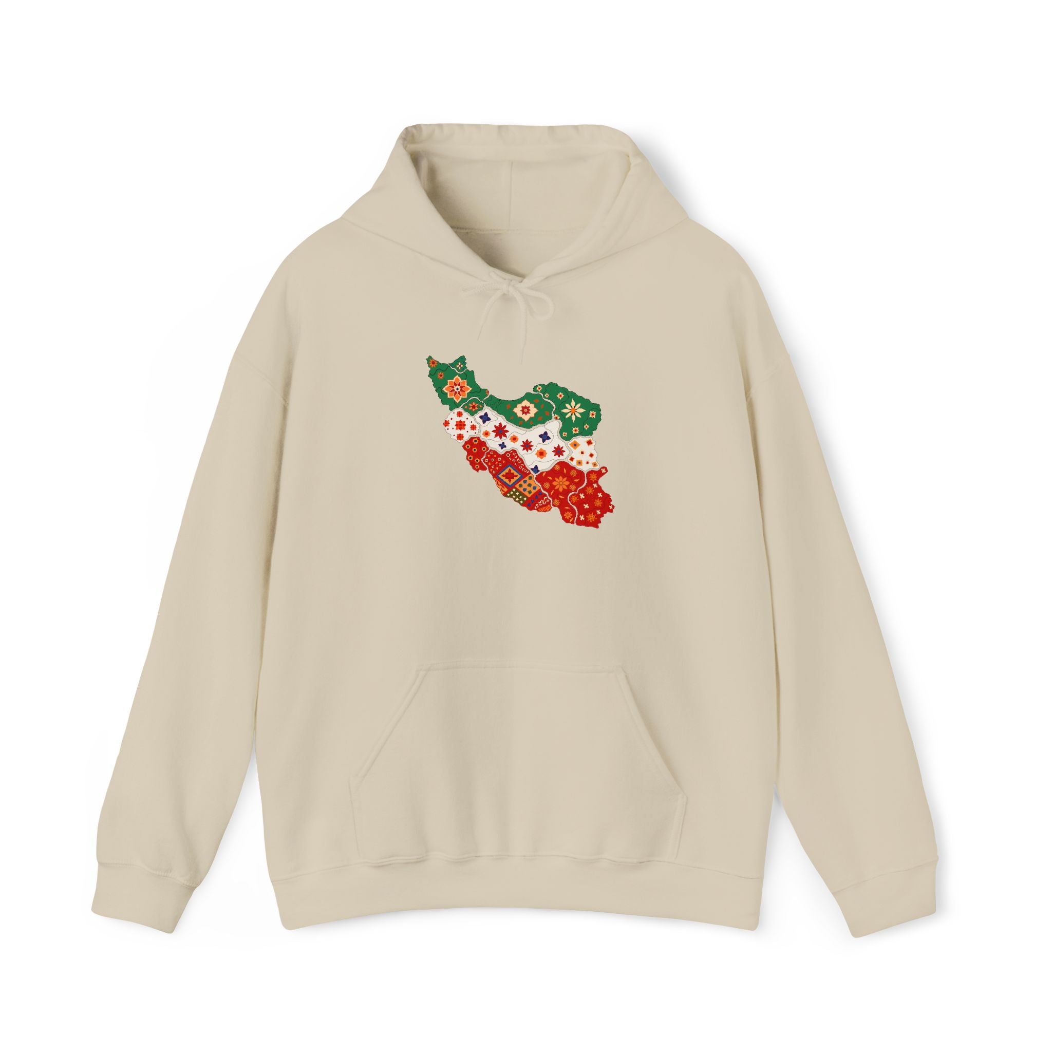 Iran Map Floral Hoodie