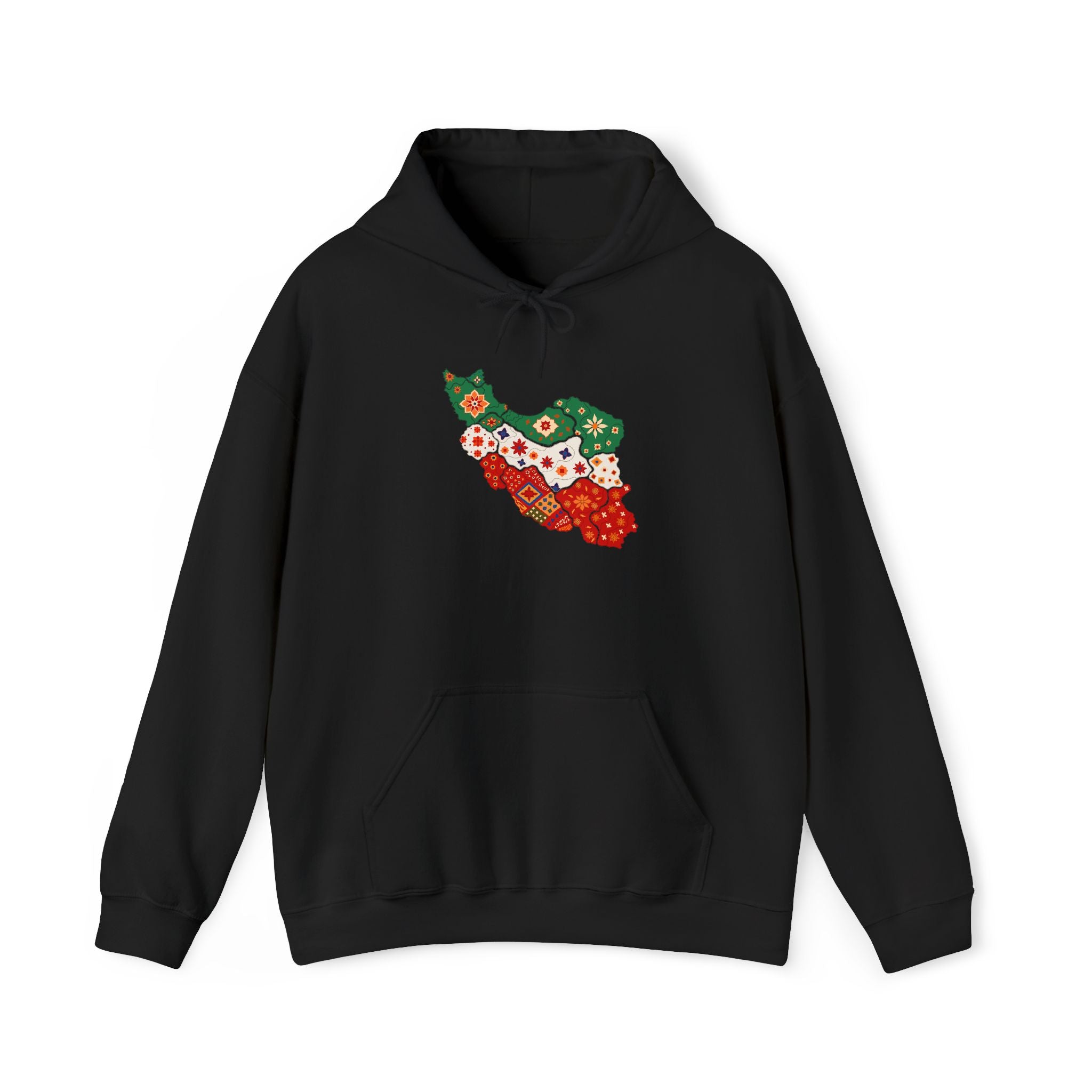 Iran Map Floral Hoodie
