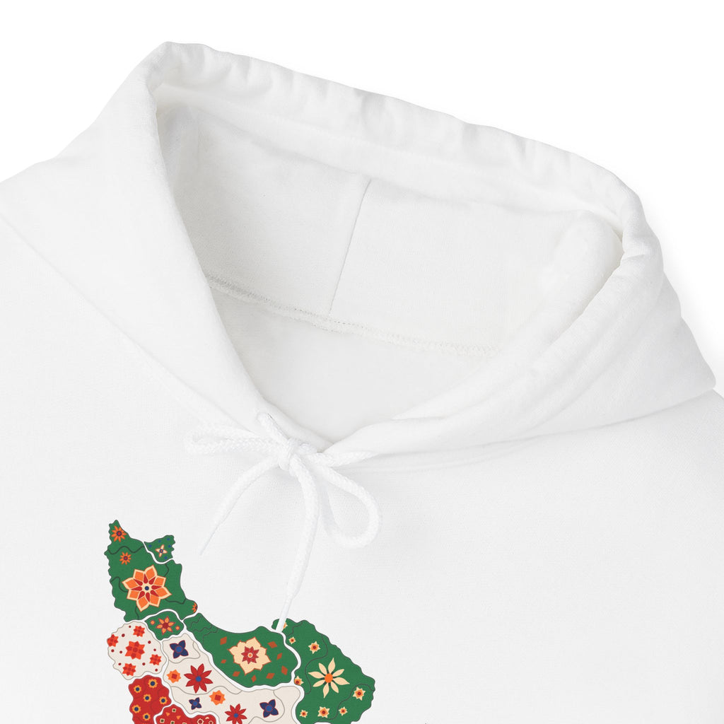 Iran Map Floral Hoodie