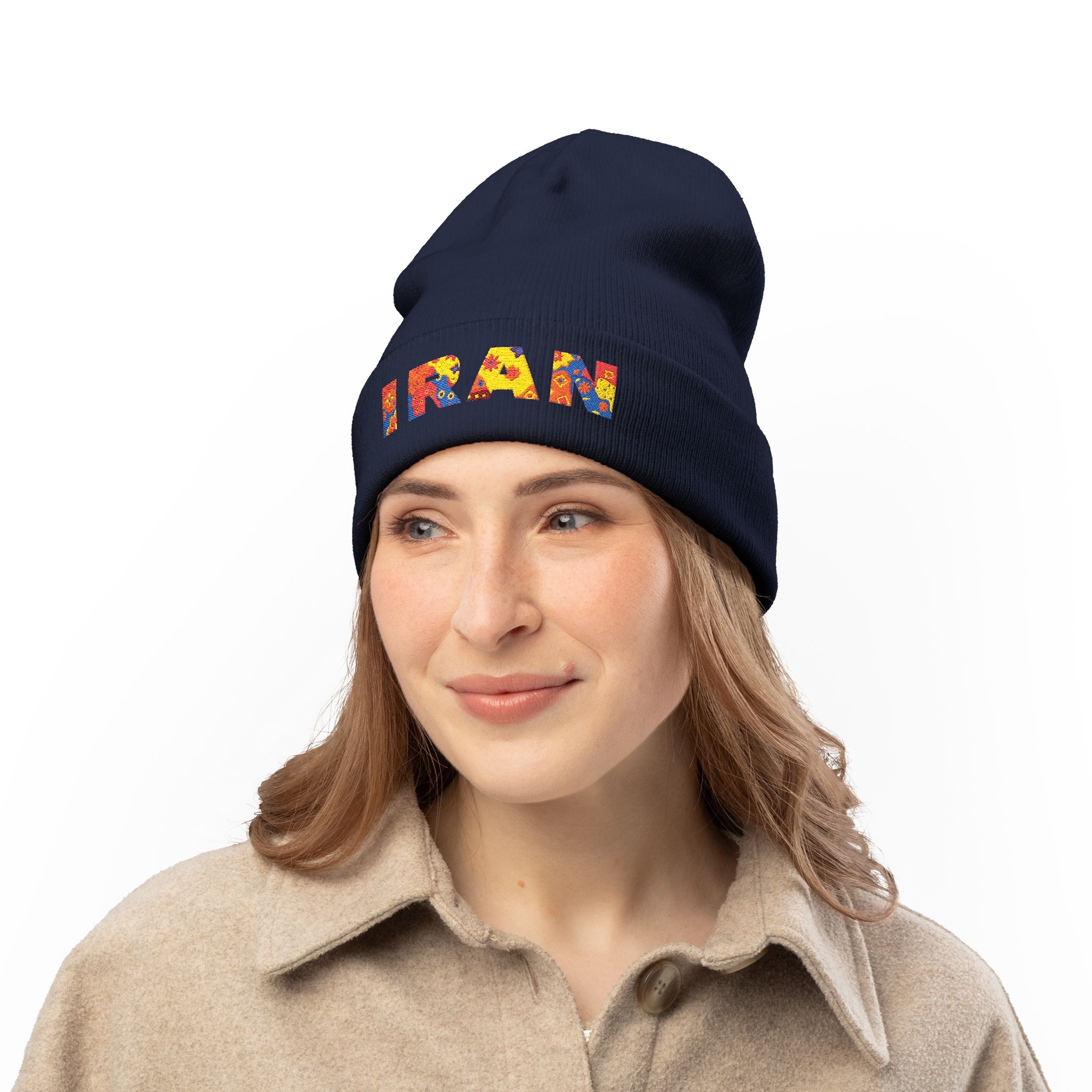 Iran Embroidered Knit Beanie