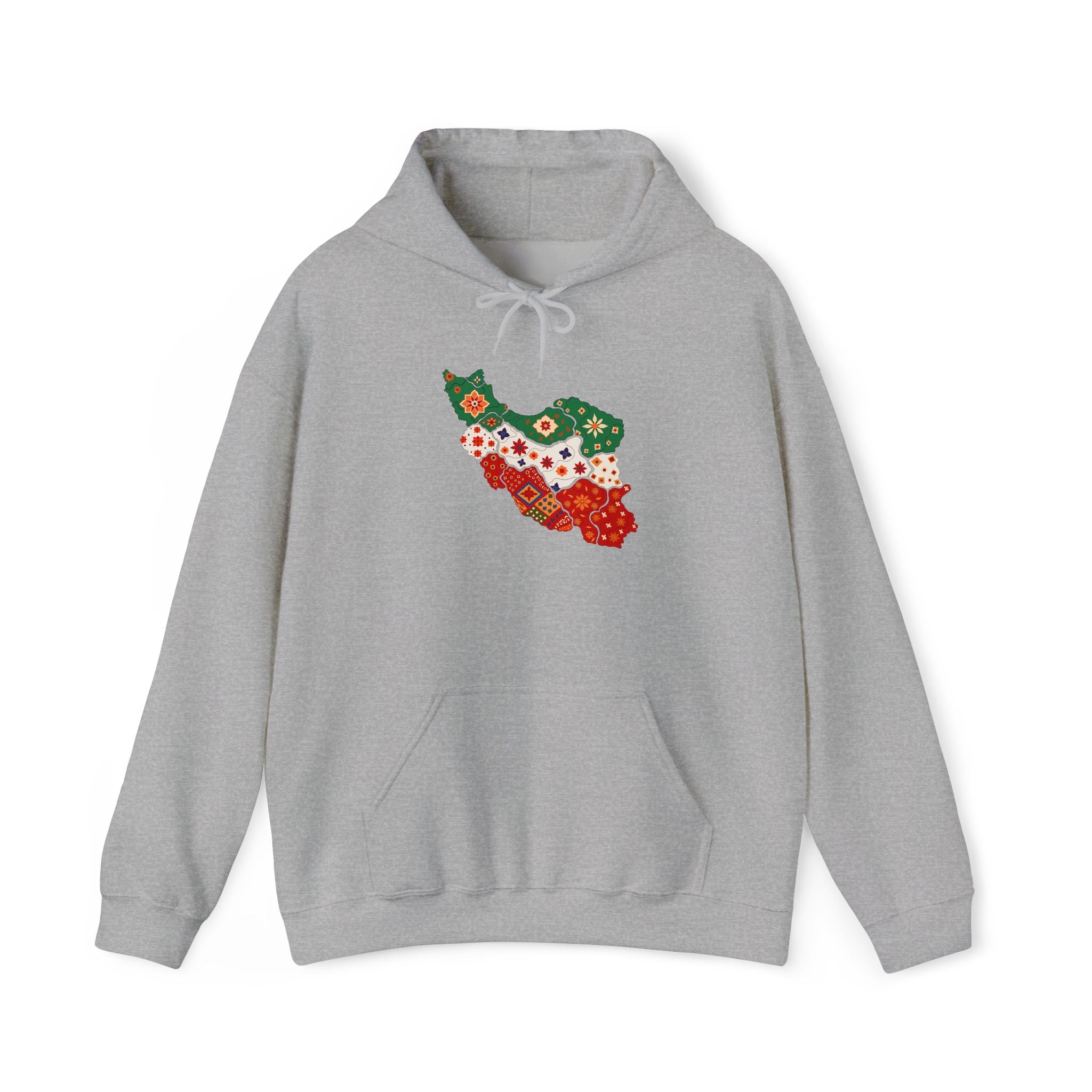 Iran Map Floral Hoodie