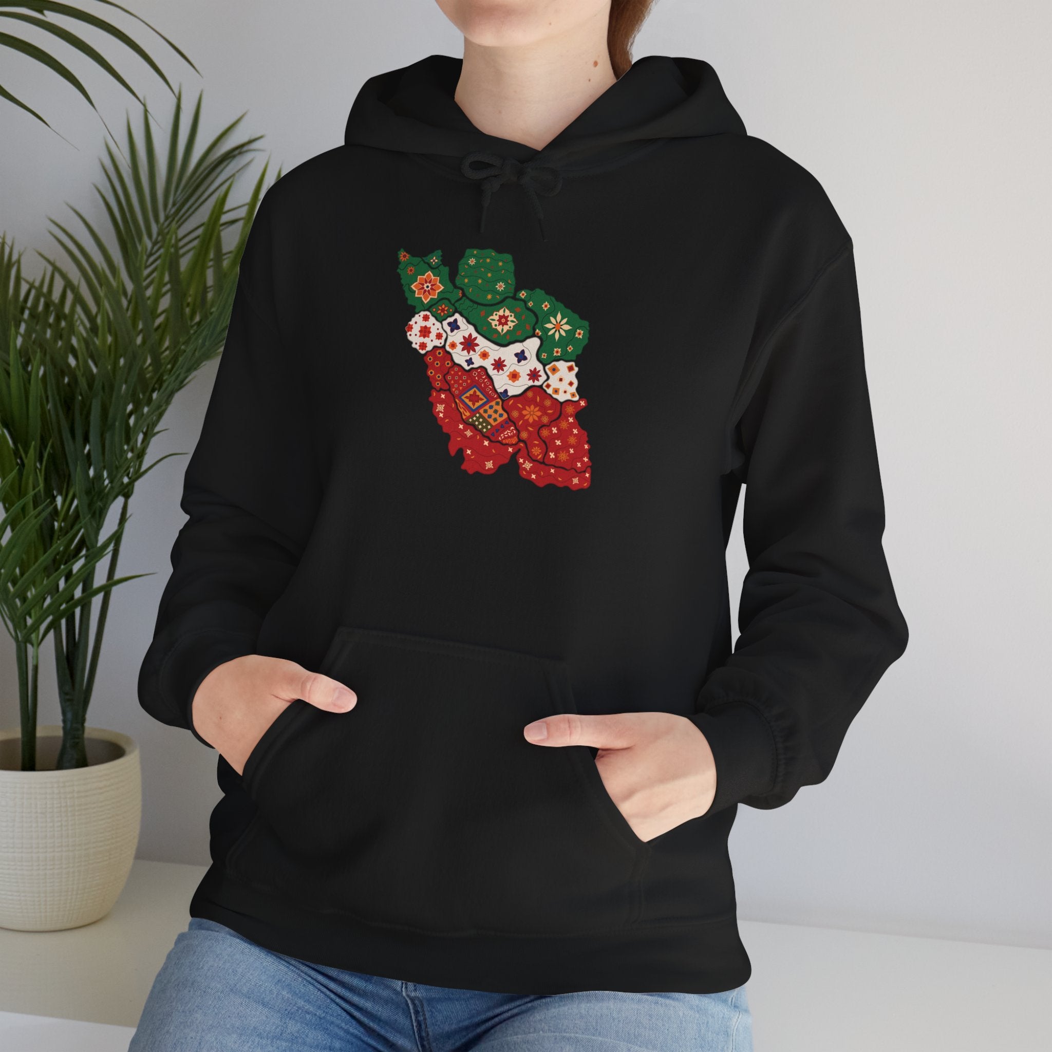 Iran Map Floral Hoodie- Unisex