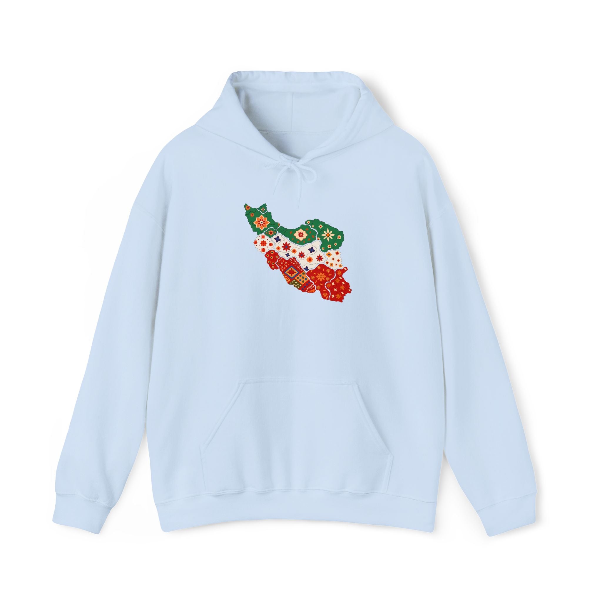 Iran Map Floral Hoodie