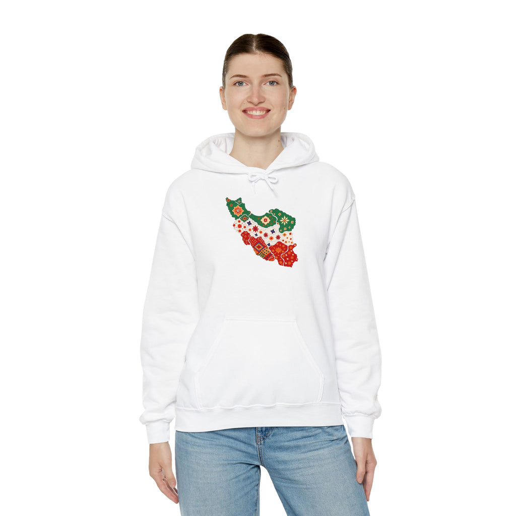 Iran Map Floral Hoodie